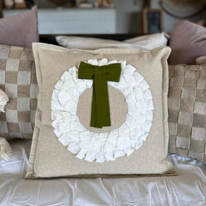 Chambray Wreath Pillow