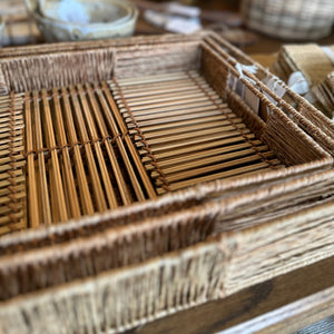 Bamboo & Jute Trays w/ Handle