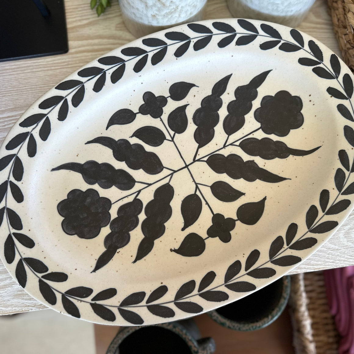 Hand Painted Stoneware Platter