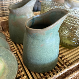 Green Stoneware Creamer