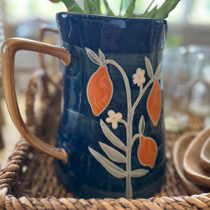 Navy Lemons Pitcher