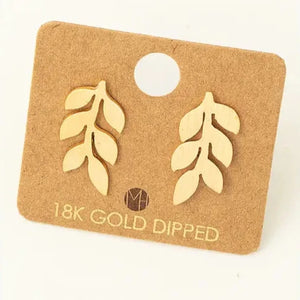 Mini Leafy Branch Stud Earrings