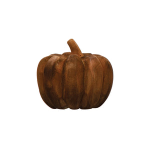 Hand Carved Wood Pumpkin