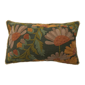 Fall Fever Embroidered Pillow