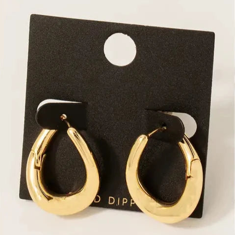 Warped Oval Hoop Earrings