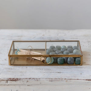 Brass Finish Glass Box