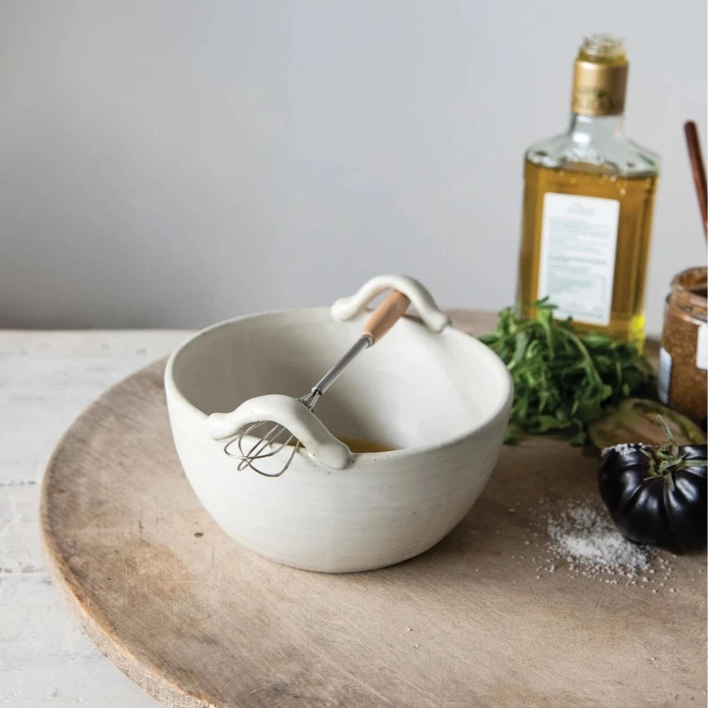 Stoneware Batter Bowl w/ Whisk