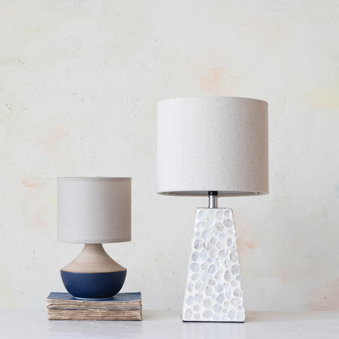 Navy Stoneware Lamp