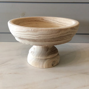 Paulownia Wood Pedestal Bowl