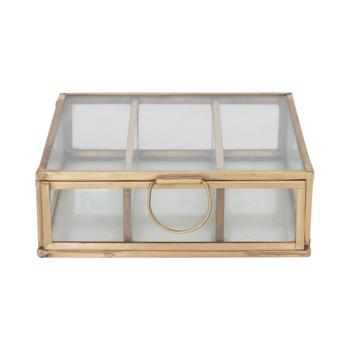 Brass Finish Glass Box