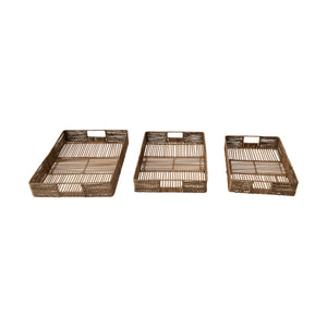 Bamboo & Jute Trays w/ Handle