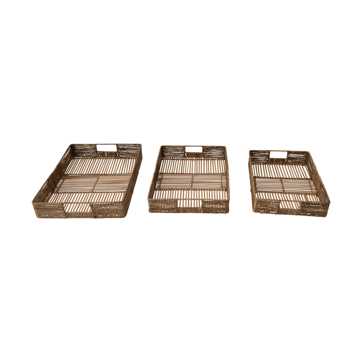 Bamboo & Jute Trays w/ Handle