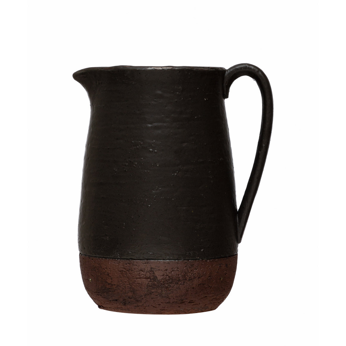 Matte Black Stoneware Pitcher