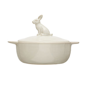 Stoneware Baker w/ Rabbit