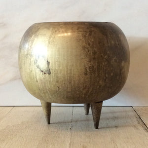 Antiqued Brass Footed Planter
