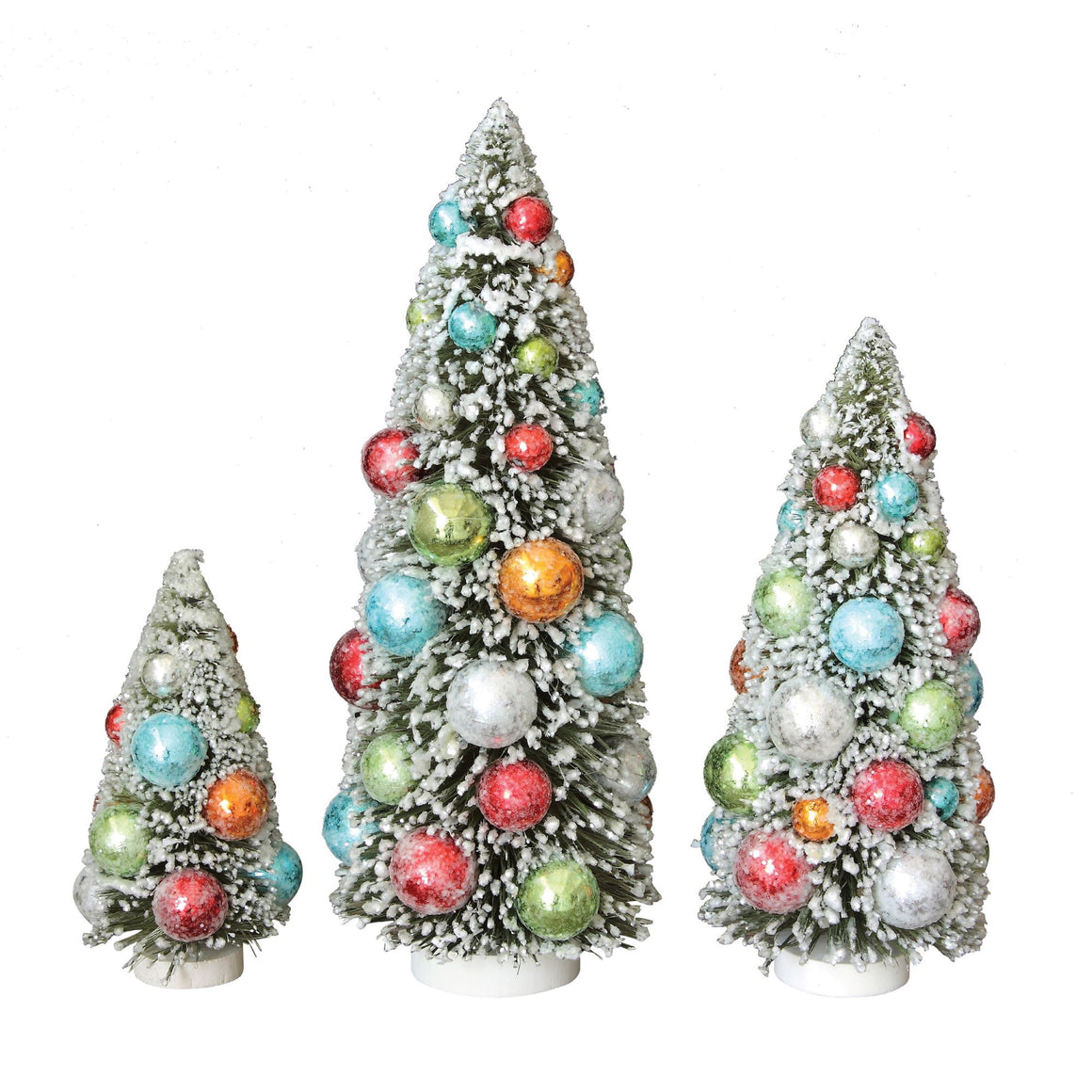 Bottle Brush Tree w/ Colorful Ornaments