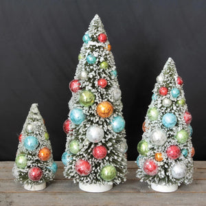 Bottle Brush Tree w/ Colorful Ornaments