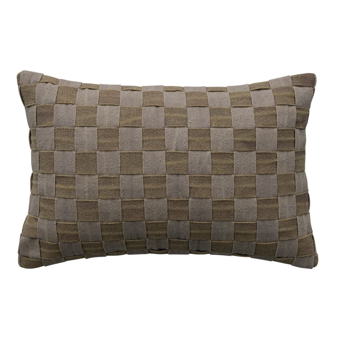 Distressed Basket Weave Lumbar Pillow